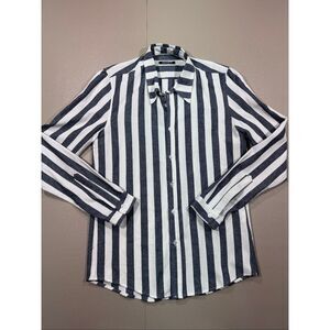 NoHow 100% Linen Made in Italy Striped Button Down